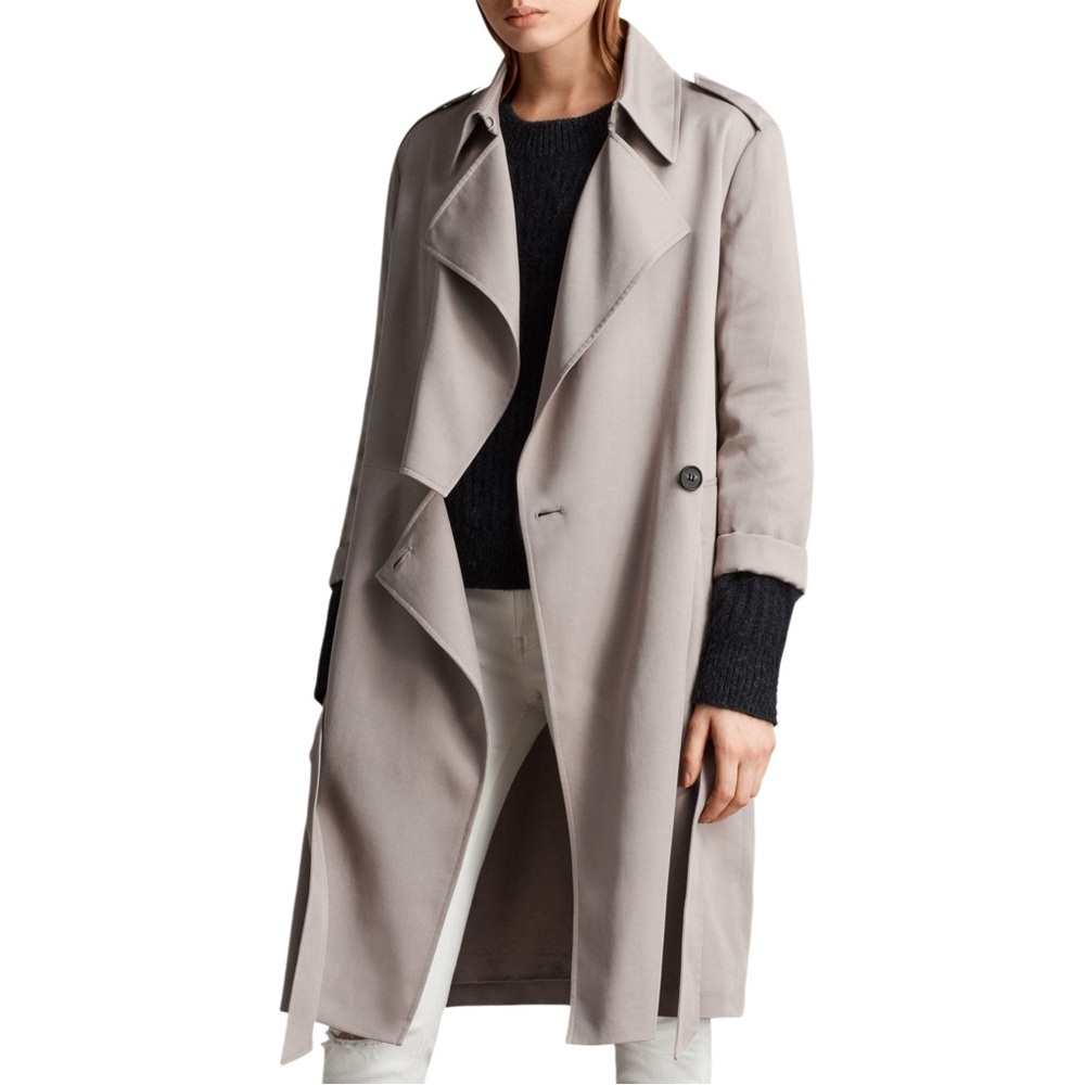 All Saints Women's Classic Tan Trench Coat